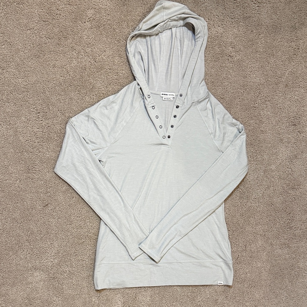 Prana Heather Gray Hooded Sweatshirt